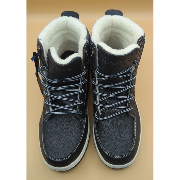 U.S. Polo Assn Men\'s Soren Black Faux Leather Boots Sz 10.5 M Sherpa Lined main image 9